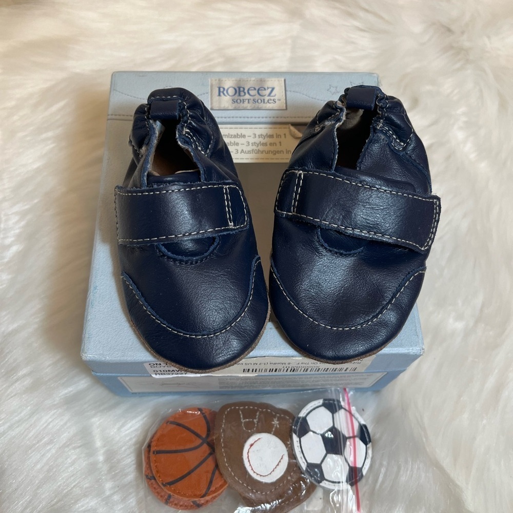 Robeez Soft Sole Navy Sports Baby Shoes